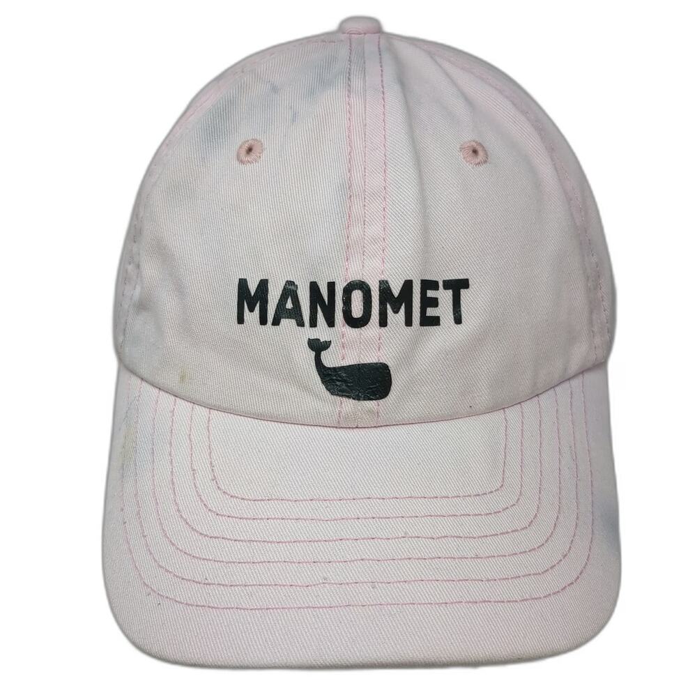 DALIX Manomet Whale Baseball Cap Pink One Size Cotton Slideback Coastal Hat